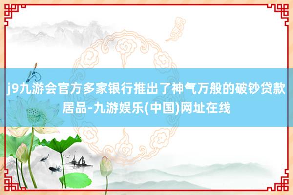 j9九游会官方多家银行推出了神气万般的破钞贷款居品-九游娱乐(中国)网址在线