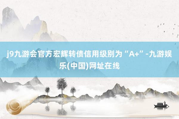 j9九游会官方宏辉转债信用级别为“A+”-九游娱乐(中国)网址在线