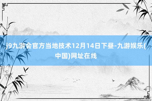 j9九游会官方当地技术12月14日下昼-九游娱乐(中国)网址在线