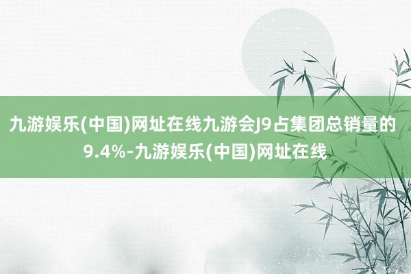 九游娱乐(中国)网址在线九游会J9占集团总销量的 9.4%-九游娱乐(中国)网址在线