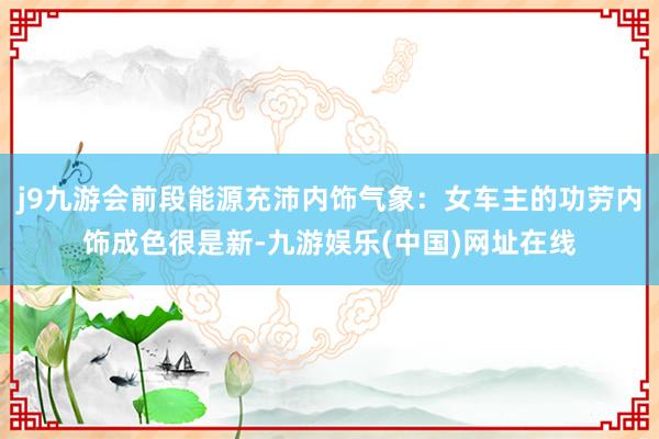 j9九游会前段能源充沛内饰气象：女车主的功劳内饰成色很是新-九游娱乐(中国)网址在线