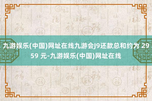 九游娱乐(中国)网址在线九游会J9还款总和约为 2959 元-九游娱乐(中国)网址在线