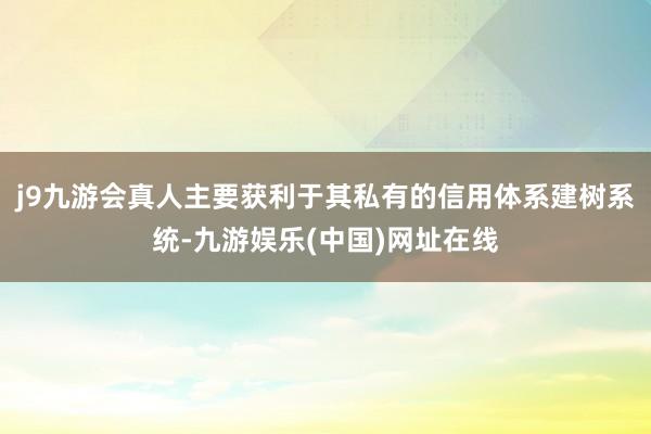 j9九游会真人主要获利于其私有的信用体系建树系统-九游娱乐(中国)网址在线